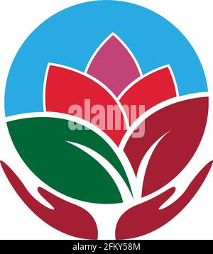 Beauty Lotus flowers logo icon design template vector Stock Vector