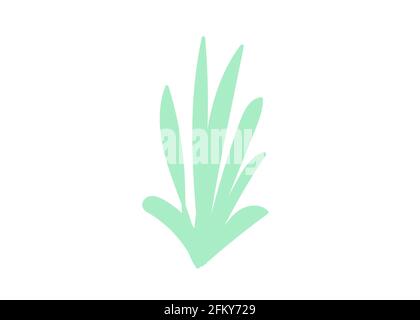 green bush. hand drawing cartoon flat style. vector illustration. single element isolated Stock Vector