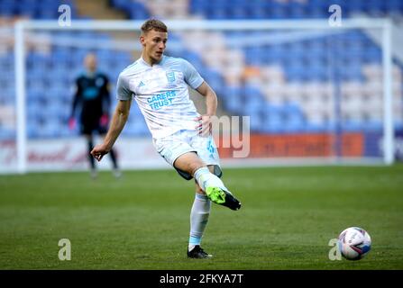 Ipswich Town's Luke Woolfenden during the Sky Bet League One match at Montgomery Waters Meadow, Shrewsbury. Picture date: Tuesday May 4, 2021. Stock Photo