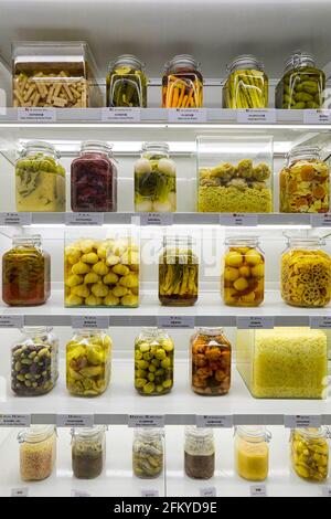 Korean pickles at Kimchikan Kimchi Museum in Seoul, South Korea Stock Photo