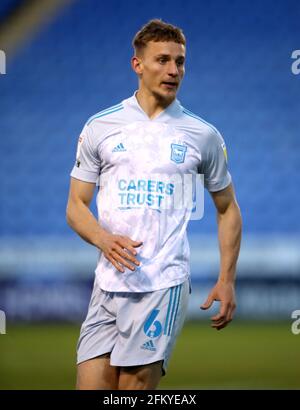 Ipswich Town's Luke Woolfenden during the Sky Bet League One match at Montgomery Waters Meadow, Shrewsbury. Picture date: Tuesday May 4, 2021. Stock Photo