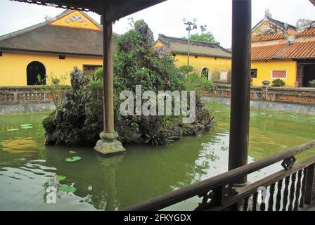 Water Garden, Truong Du Pavilion, Imperial City, Hue, Vietnam, Asia Stock Photo