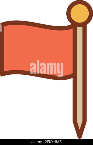 Croquet red flag icon. Outline Croquet red flag vector icon for web design isolated on white background Stock Vector