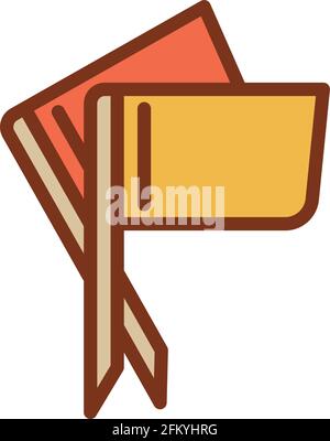 Croquet red yellow flags icon. Outline Croquet red yellow flags vector icon for web design isolated on white background Stock Vector