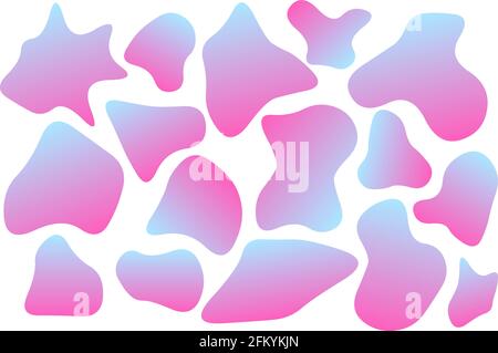 Set of Blobs abstract shape organic banner design element form stain. Vector collection of fluid round shape liquid amoeba Stock Vector