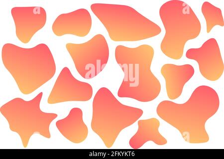 Set of Blobs abstract shape organic banner design element form stain. Vector collection of fluid round shape liquid amoeba Stock Vector