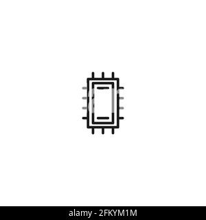 Random Access Memory RAM Icon Illustration Vector Design Template with outline style Stock Vector