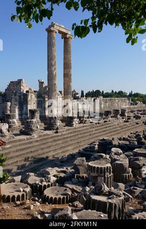 Apollo temple ruins at Dydima in Didim Aydin Stock Photo