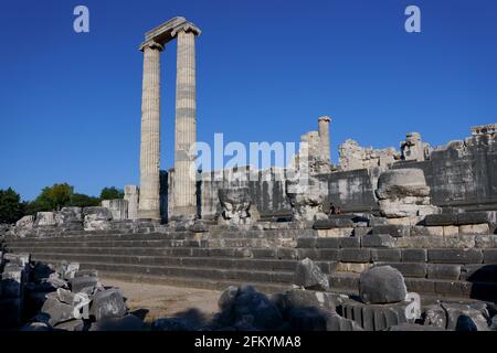 Apollo temple ruins at Dydima in Didim Aydin Stock Photo