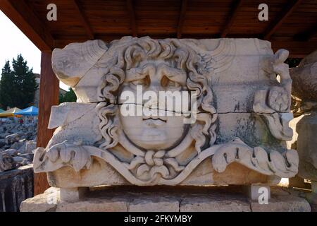 Apollo temple ruins at Dydima in Didim Aydin Stock Photo