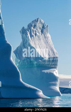 Iceberg calved from glacier from the Greenland Icecap in De Dødes Fjord, Fjord of the Dead, Baffin Bay, Greenland. Stock Photo