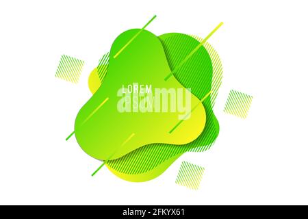 modern green yellow abstract gradient fluid banner element vector illustration Stock Vector