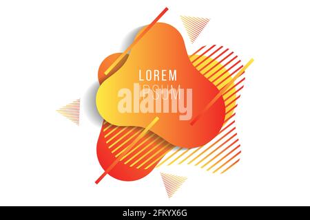 modern yellow orange abstract gradient fluid banner element vector illustration Stock Vector