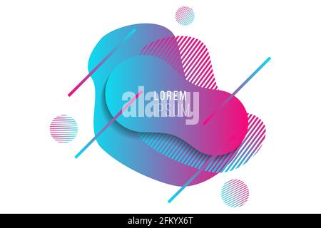 blue pink abstract gradient liquid banner element vector illustration Stock Vector