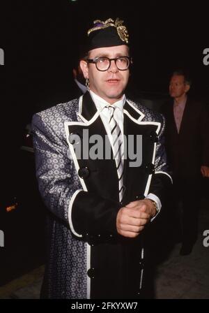 Elton John at Nicky Blair's Restaurant in Hollywood, California on June 25, 1987 Credit: Ralph Dominguez/MediaPunch Stock Photo