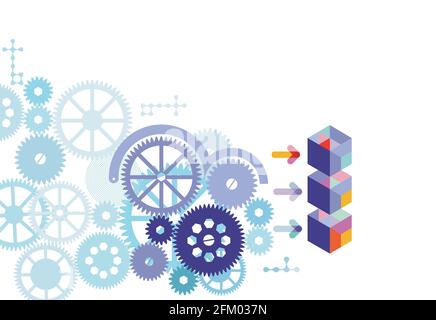 digital technology and engineering, concept, abstract technology  Vector illustration Stock Vector
