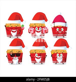 Santa Claus emoticons with nachos cartoon character. Vector illustration Stock Vector