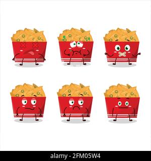 Nachos cartoon in character with nope expression. Vector illustration Stock Vector