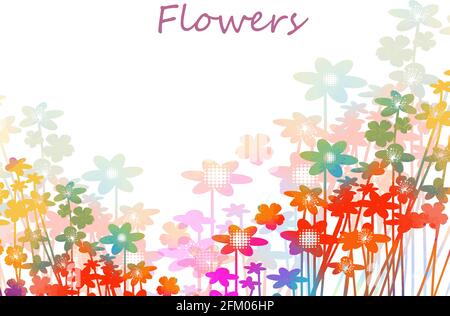 The background is a postcard with small and multicolored flowers. Vector illustration Stock Vector