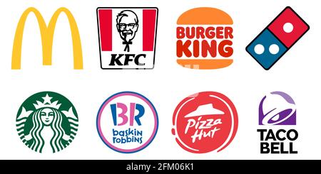 McDonalds, KFC, Starbucks, Burger King logos Stock Vector Image & Art ...