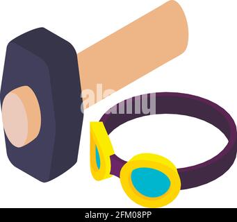 Blacksmith tool icon. Isometric illustration of blacksmith tool vector icon for web Stock Vector