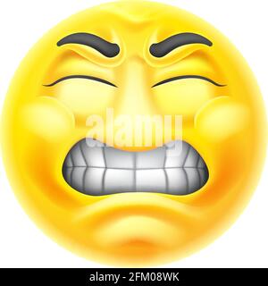 Angry Jealous Mad Hate Emoticon Cartoon Face Stock Vector