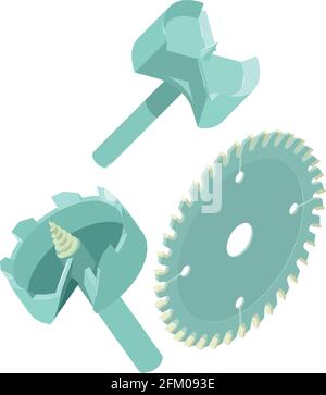 Metalwork tool icon. Isometric illustration of metalwork tool vector icon for web Stock Vector