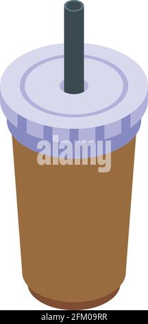 Takeaway drink icon. Isometric of Takeaway drink vector icon for web design isolated on white background Stock Vector