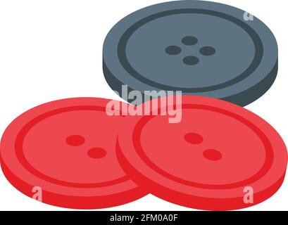 Clothes buttons icon. Isometric of Clothes buttons vector icon for web design isolated on white background Stock Vector