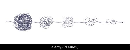 Complex and easy simple way from start to end. Stock Vector