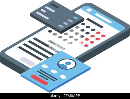 Phone interface icon. Isometric of Phone interface vector icon for web design isolated on white background Stock Vector