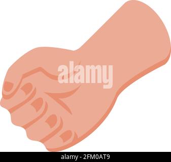 Hand fist icon. Isometric of Hand fist vector icon for web design isolated on white background Stock Vector