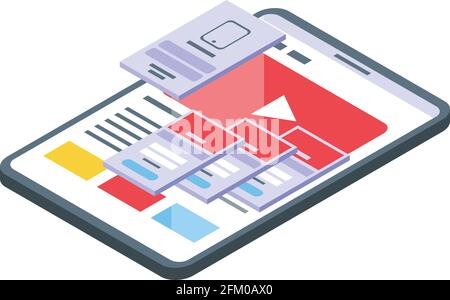 Web interface icon. Isometric of Web interface vector icon for web design isolated on white background Stock Vector