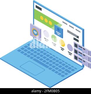 Windows interface icon. Isometric of Windows interface vector icon for web design isolated on white background Stock Vector