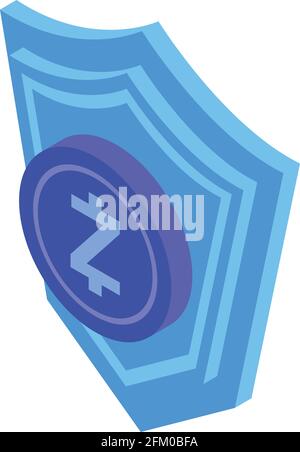 Protected crypto icon. Isometric of Protected crypto vector icon for web design isolated on white background Stock Vector