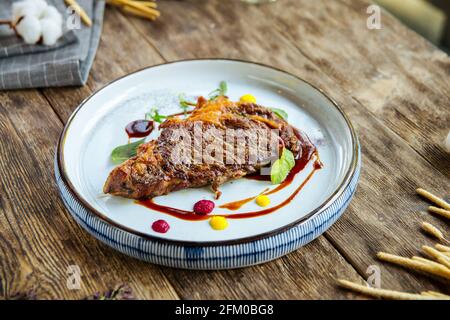 Gourmet grilled beef steak Stock Photo