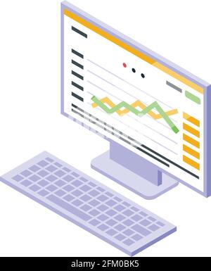 Crypto analytics icon. Isometric of Crypto analytics vector icon for web design isolated on white background Stock Vector