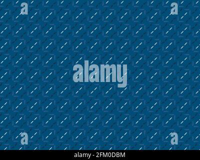 Repeating Indigo and white block pattern seamless for textile wall tile decor background designing motif. Stock Photo