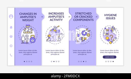 Artificial limb replace conditions onboarding vector template Stock Vector