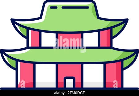 Gyeongbok palace RGB color icon Stock Vector