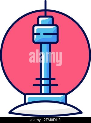 N Seoul tower RGB color icon Stock Vector