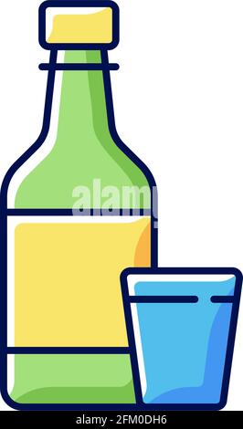 Soju RGB color icon Stock Vector