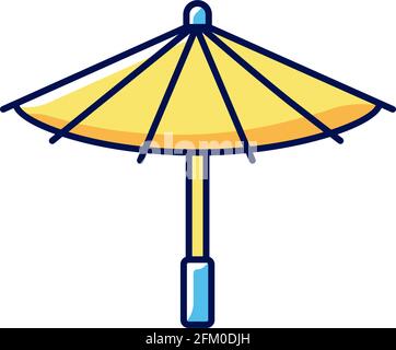 Korean umbrella RGB color icon Stock Vector