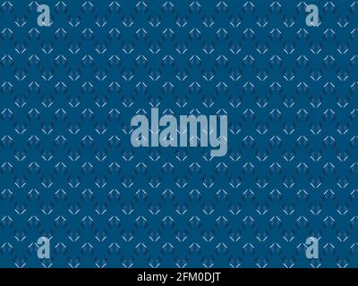 Repeating Indigo and white block pattern seamless for textile wall tile decor background designing motif. Stock Photo