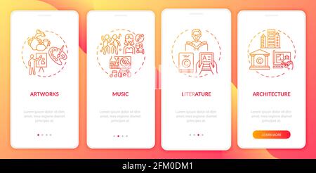 Copyright objects onboarding mobile app page screen with concepts Stock Vector