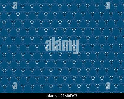 Repeating Indigo and white block pattern seamless for textile wall tile decor background designing motif. Stock Photo