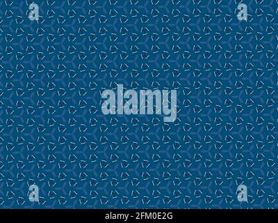 Repeating Indigo and white block pattern seamless for textile wall tile decor background designing motif. Stock Photo