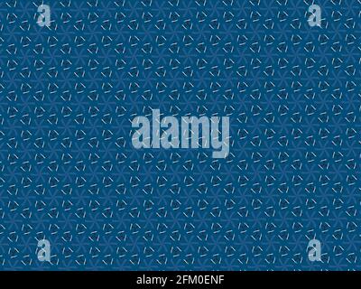 Repeating Indigo and white block pattern seamless for textile wall tile decor background designing motif. Stock Photo