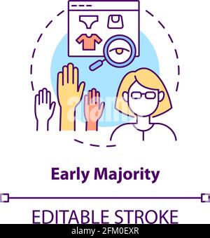 Early majority concept icon Stock Vector