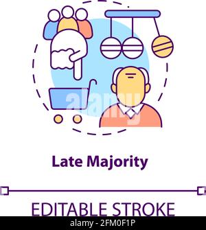 Late majority concept icon Stock Vector